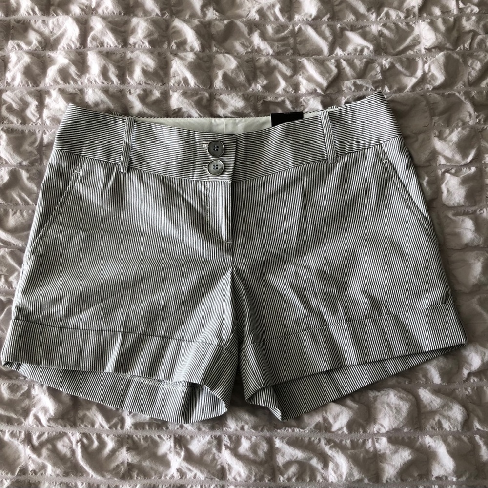The Limited Gray and White Striped Tailored Short